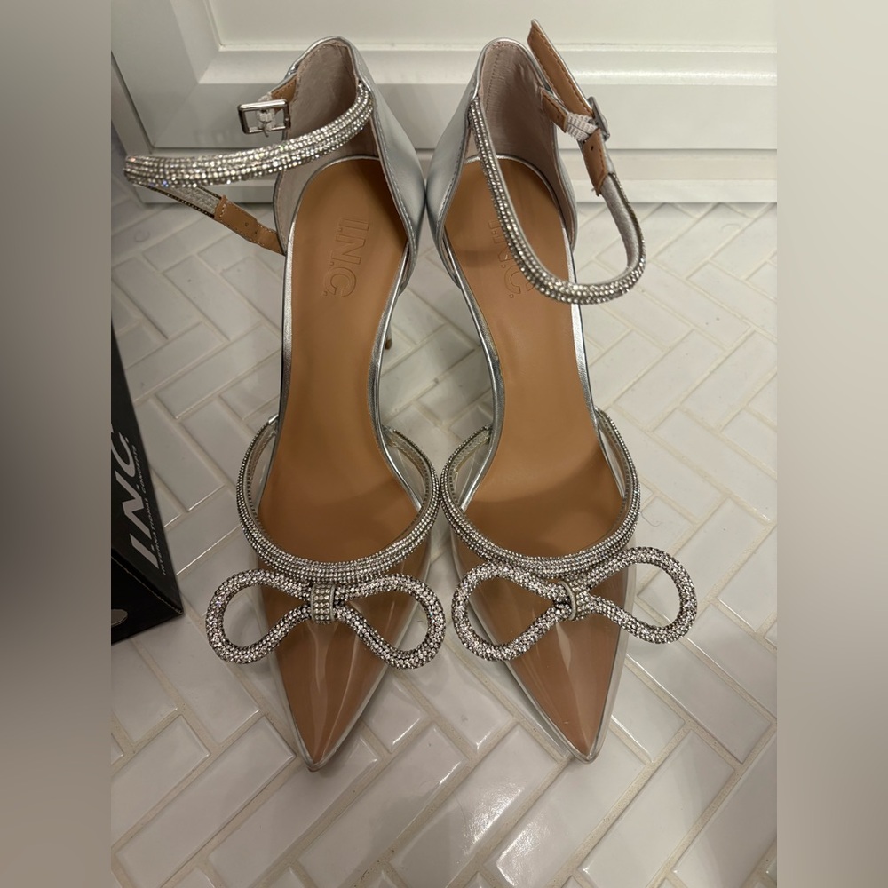 I.N.C International Concepts Crystal Bow Heels